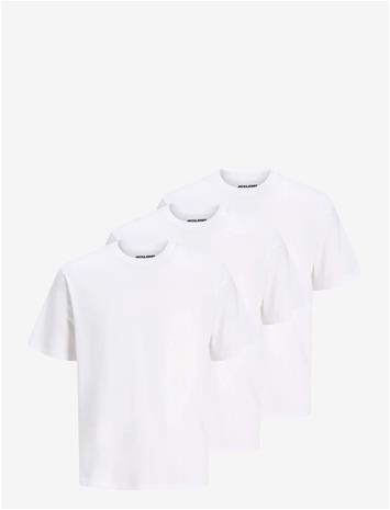 JACK & JONES Jacjones Basic Ss Tee 3 Pack W - WHITE - M