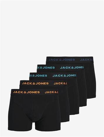 JACK & JONES Jaclad Solid Trunks 5 Pack - BLACK - XL