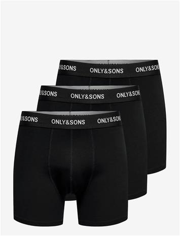 ONLY & SONS Onsbasic Solid Boxer 3Pack Noos - BLACK - XXL