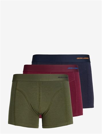 JACK & JONES Jaccomo Solid Bamboo Trunks 3 Pack Sn - WINDSOR WINE - L