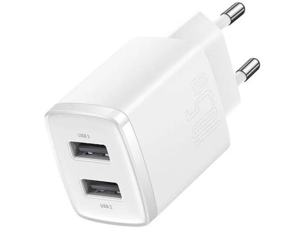 Baseus Compact Quick Charger 2x USB 10.5W (white)