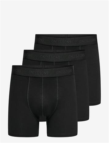 ONLY & SONS Onsfitz Solid Boxer 3Pack Noos - BLACK - XL