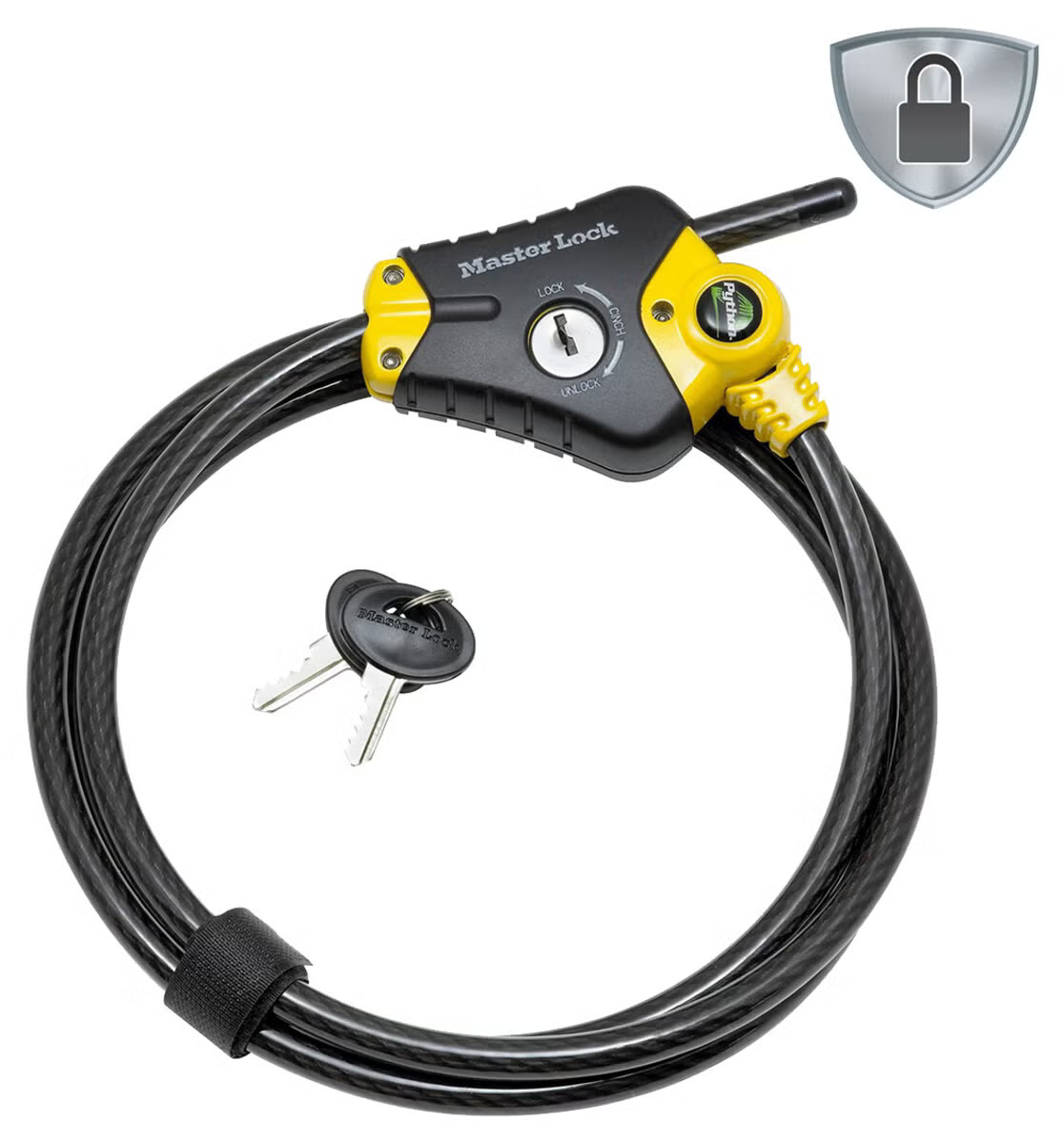 Masterlock Vaijerilukko ja avain 8433EURD, 180 cm