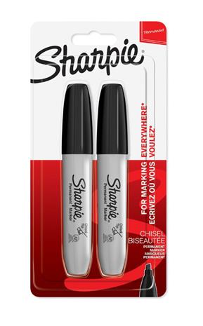 Sharpie Permanent Marker Chisel Black 2-Blister (1986195)