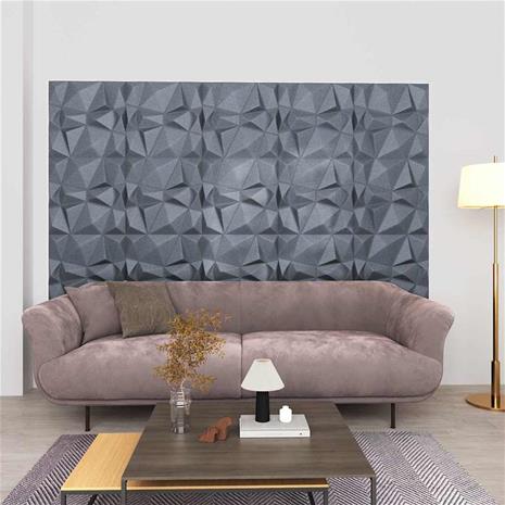 vidaXL 3D-seinäpaneelit 48 kpl 50x50 cm timantinharmaa 12 m² – kuva 3/3