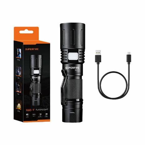 Taskulamppu Superfire X60-T, USB, 1500lm, 3700mAh