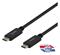 Deltaco USB-C-kaapeli, 1m, 10Gbps, 100W, 5A, USB 3.1 Gen 2, musta USBC – kuva 2