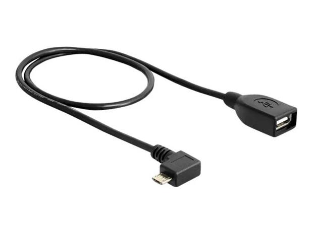 DeLOCK USB micro-B - USB 2.0-A, 0.5m USB-kaapeli 0,5 m Micro-USB B USB A 0,48 Gbit/s Musta 83271