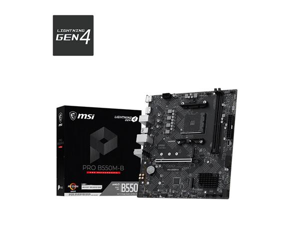 MSI PRO B550M-B Emolevy - AMD B550 - AMD AM4 - DDR4 RAM - Micro-ATX
