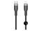 FIXED METAL USB-C/Lightning MFI punottu kaapeli 2m Musta – kuva 2