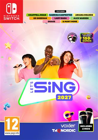 Let's Sing 2027, Nintendo Switch -peli + 2 mikrofonia