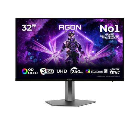 AOC AGON PRO AG326UZD2P tietokoneen litteä näyttö 80 cm (31.5") 3840 x 2160 pikseliä 4K Ultra HD QLED Musta AG326