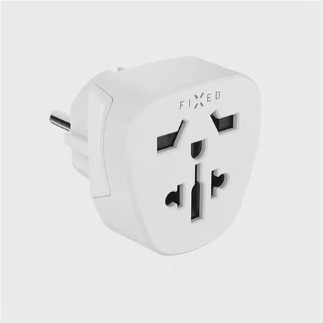 FIXED Travel Adapter Schuko EU/World White
