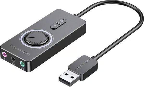 Vention External USB 2.0 audio card 1m (black)