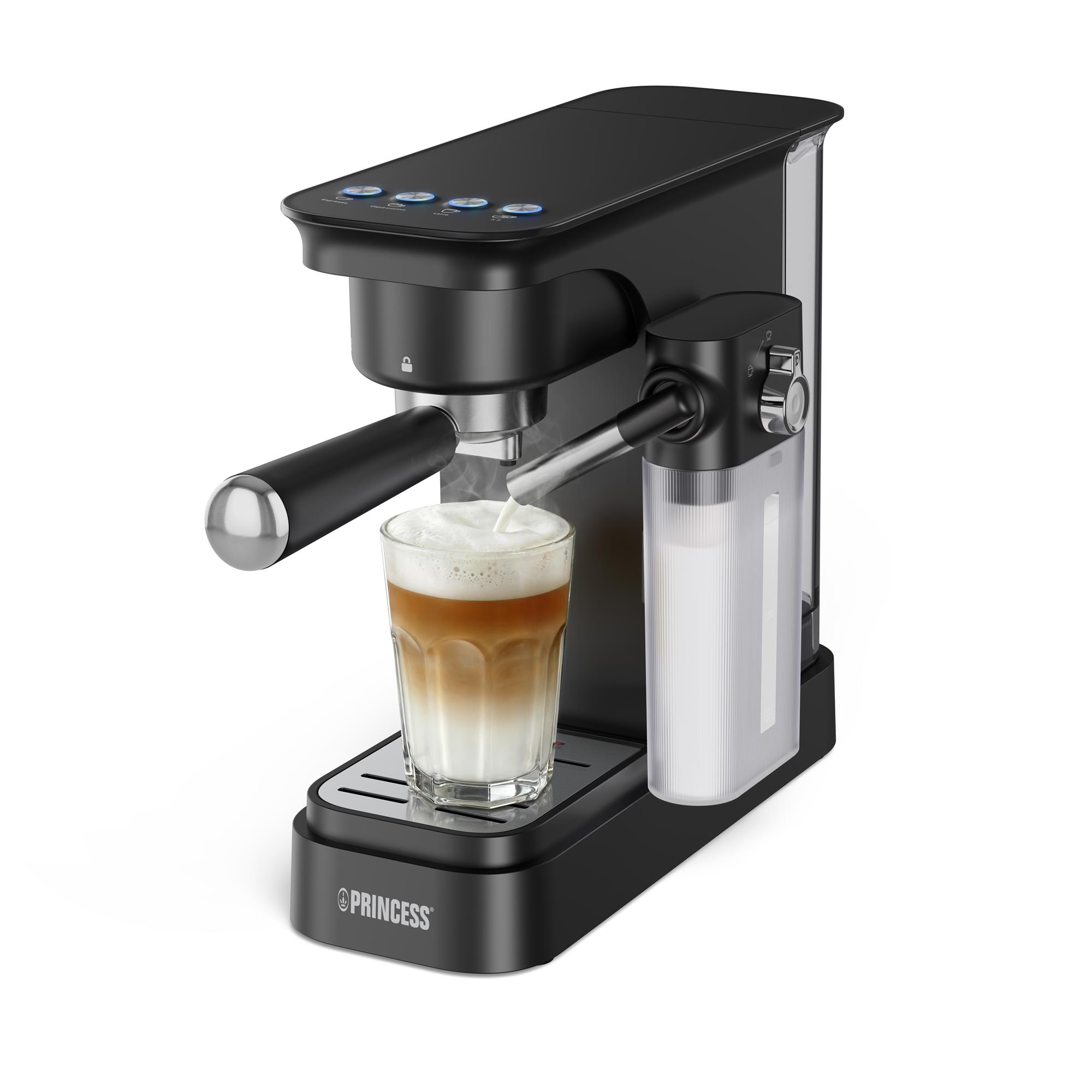 Princess 249422 espressokeitin maitokannulla