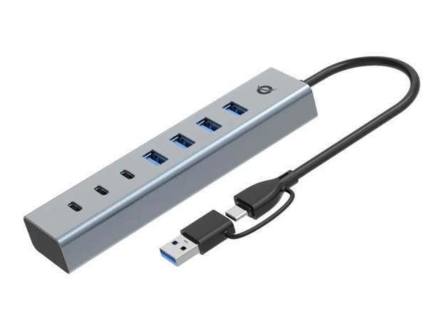 Conceptronic HUBBIES20G 7-Port USB 3.0 Hub, 5Gbps, USB-C x 3, USB-A x 4
