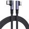Kulmamallinen USB-C-kaapeli, 100W, 1m, musta – kuva 4