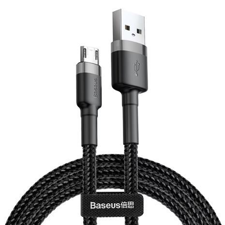 Baseus CAMKLF-CG1 USB-kaapeli 2 m USB A Micro-USB B Musta, Harmaa CAMKL