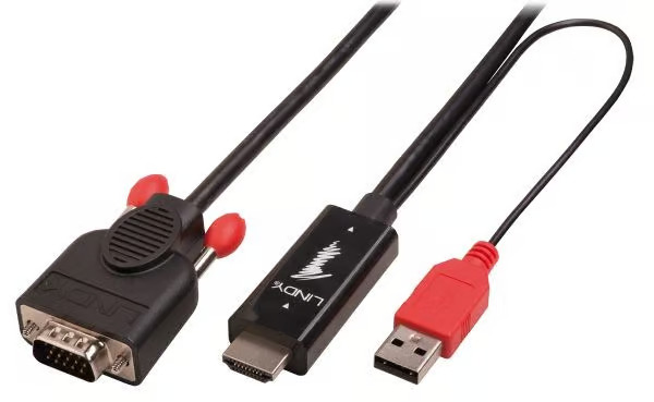 Lindy video cable - HDMI / VGA / USB - 3 m