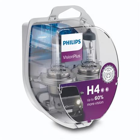 Polttimo Philips H4 12V/60/55W +60% Vision Plus, 2 kpl