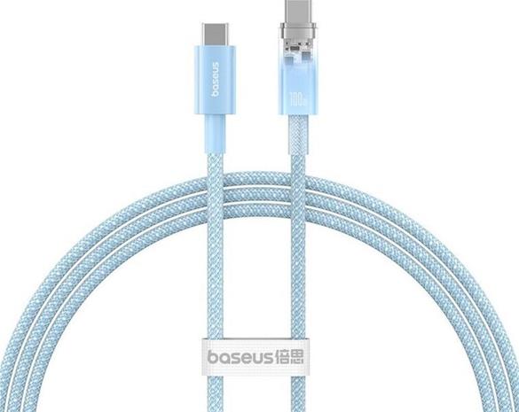 Baseus Explorer 100W USB-C - USB-C Cable with Intelligent Temperature Sensor 1m - Blue