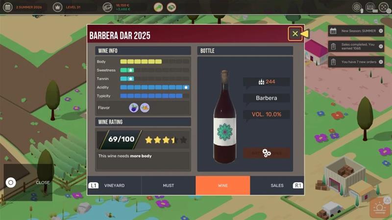 Hundred Days: Wine Making Simulator, Nintendo Switch -peli