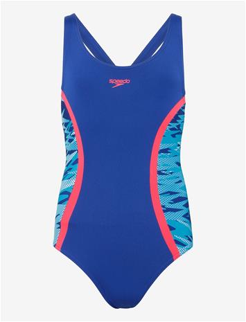 SPEEDO Hyperboom Splice Muscleback Swimsuit - NIGHT WATCH/HYPER TEAL - 12