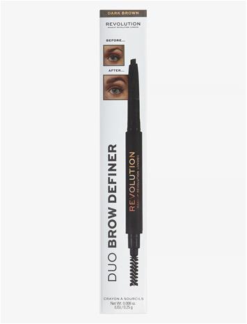 Makeup Revolution Duo Brow Pencil Dark Brown