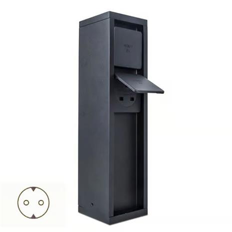 MAINS-pistorasiapylväs, musta, 2-paikkainen, korkeus 24 cm, IP54, 3500 W – kuva 4/4