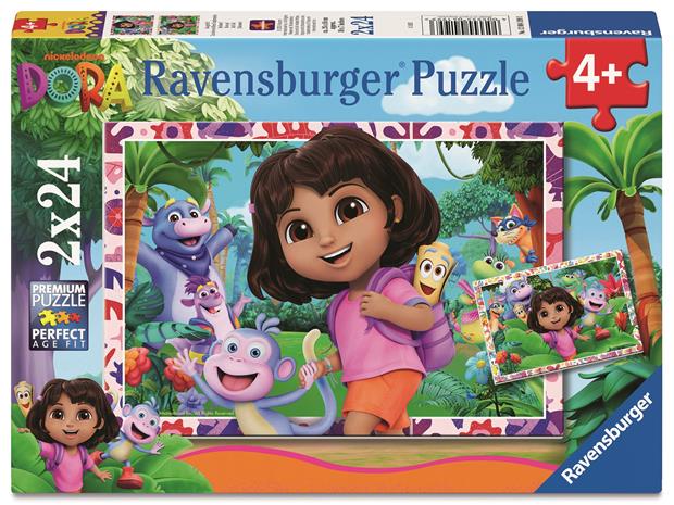 Ravensburger Seikkailija Dora Palapelit 2x24 Palaa