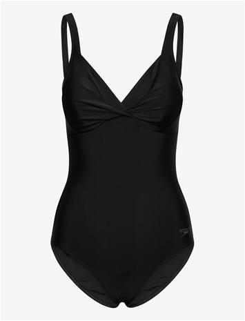 SPEEDO Solid Cross Knot Swimsuit - BLACK - 38
