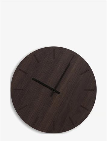 Hemverk - Dark Oak Seinäkello 28 cm Tumma tammi/Musta