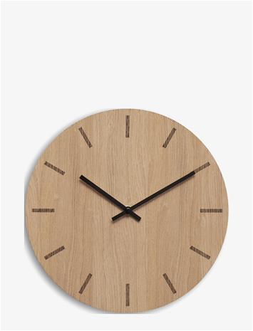 Hemverk - Light Oak Seinäkello 28 cm Vaalea tammi/Musta