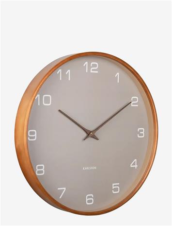 KARLSSON Wall Clock Acento Wood Light Grey - LIGHT GREY - Ø 40 cm