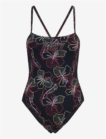 ROXY Roxy Active Basic One Piece Pt - ANTHRACITE ATHLETIC HIBISCUS - XS
