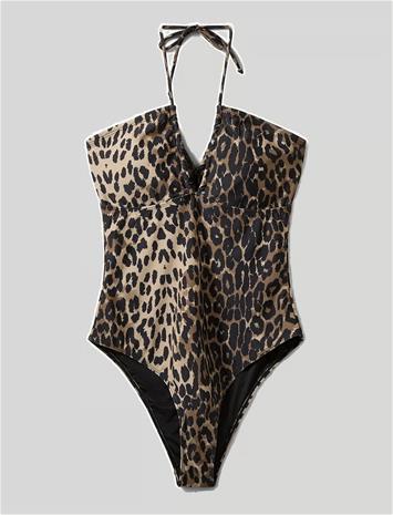 SOFIE SCHNOOR Chellesw Swimsuit - LIGHT BROWN LEOPARD - S – kuva 2/3