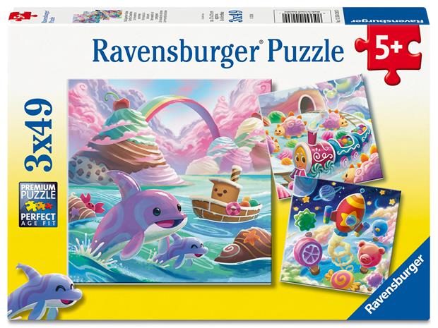 Candy World Lasten Palapeli 3x49 Palaa Ravensburger