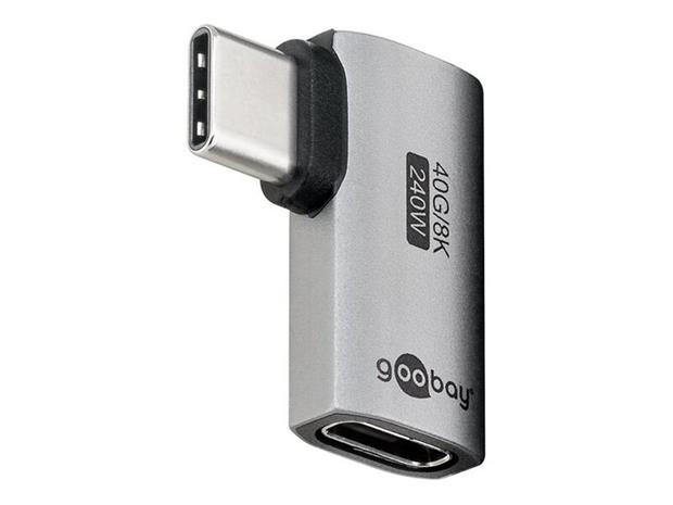 Pro USB-C - USB4 - 90° Horizontal - adapter - silver