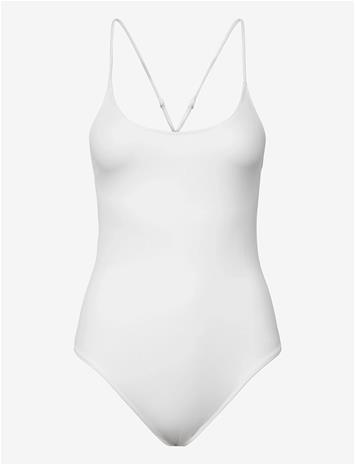 WEEKDAY Open Back Swimsuit - OFF WHITE - M