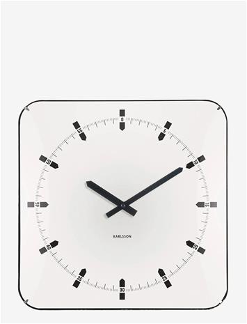 KARLSSON Wall Clock Sucinto Dome Square Black - WHITE - W35 cm