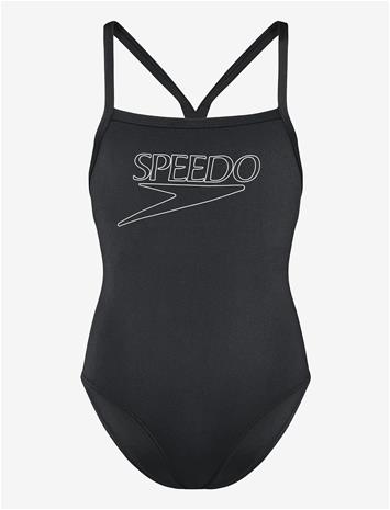 SPEEDO Endurance+ Logo Thinstrap Swimsuit - ANTHRACITE - 6