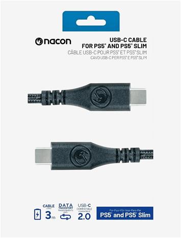 NACON PS5USBCABLECTOC3M USB-kaapeli 3 m USB C Musta PS5US