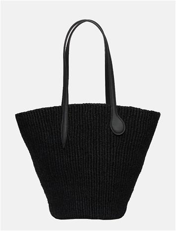 Liffner Straw Basket - Black - ONE SIZE