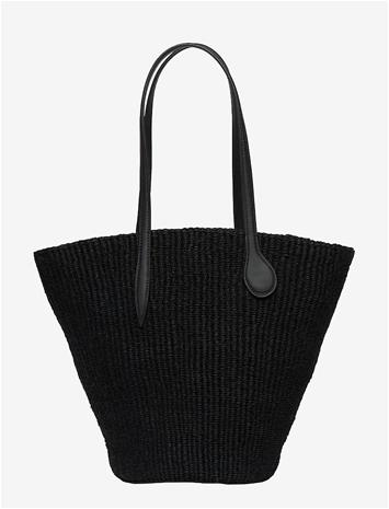 Liffner Straw Basket - Black - ONE SIZE