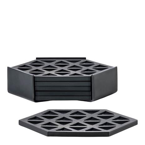 ZONE DENMARK Coasters Triangles 6 Pcs - BLACK - 10X10 – kuva 2/4