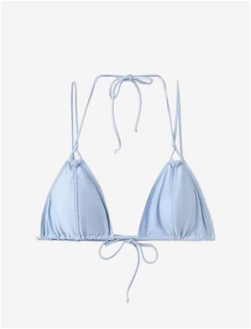 MANGO Satin Effect Tie-Side Bikini Top - LT-PASTEL BLUE - S – kuva 2/2