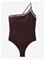 MANGO Asymmetric Button Swimsuit - DARK BROWN - S – kuva 3