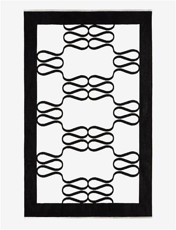 Malina Monogram Jacquard Beach Towel - Black - ONE SIZE