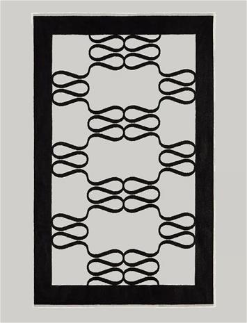 Malina Monogram Jacquard Beach Towel - Black - ONE SIZE