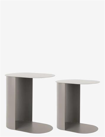 Leitmotiv Side Table Set Riqueza Oval - Grey - H48CM